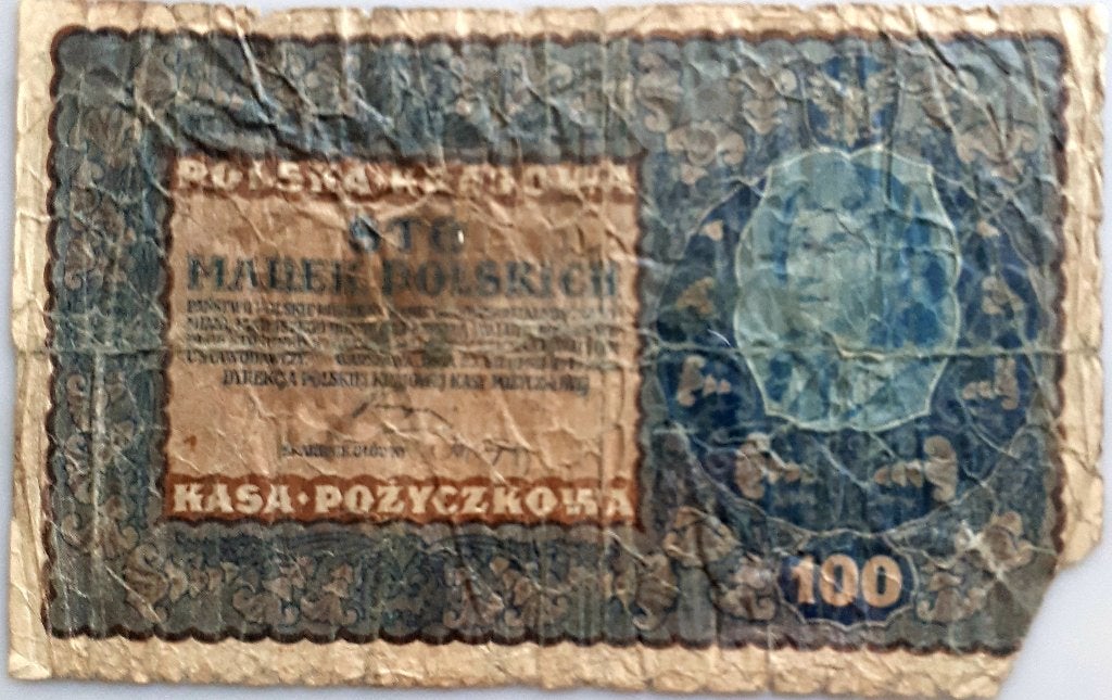 POLOGNE/POLOGNE : 100 MAREK 23-8-1919 P 27 g/vg, Enlèvement ou Envoi, Pologne, Billets en vrac