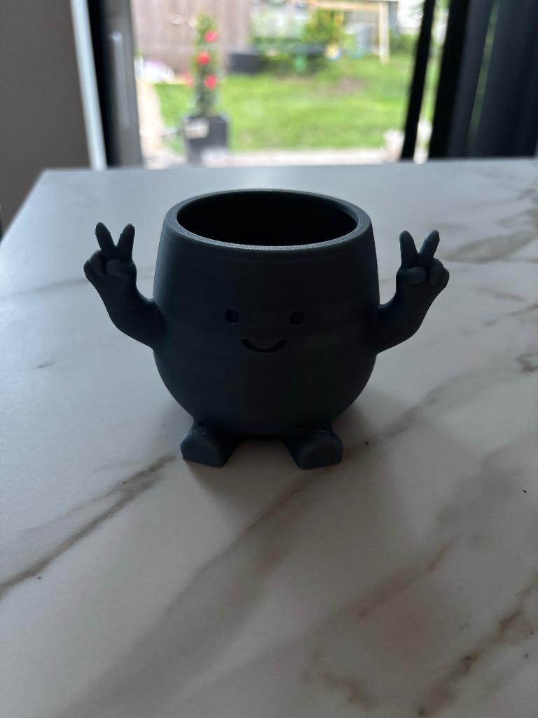 Bloempotje 3D geprint Mannetje, Tuin en Terras, Bloempotten, Nieuw, Kunststof, Binnen, Balkon, Tuin, Minder dan 40 cm, Minder dan 25 cm