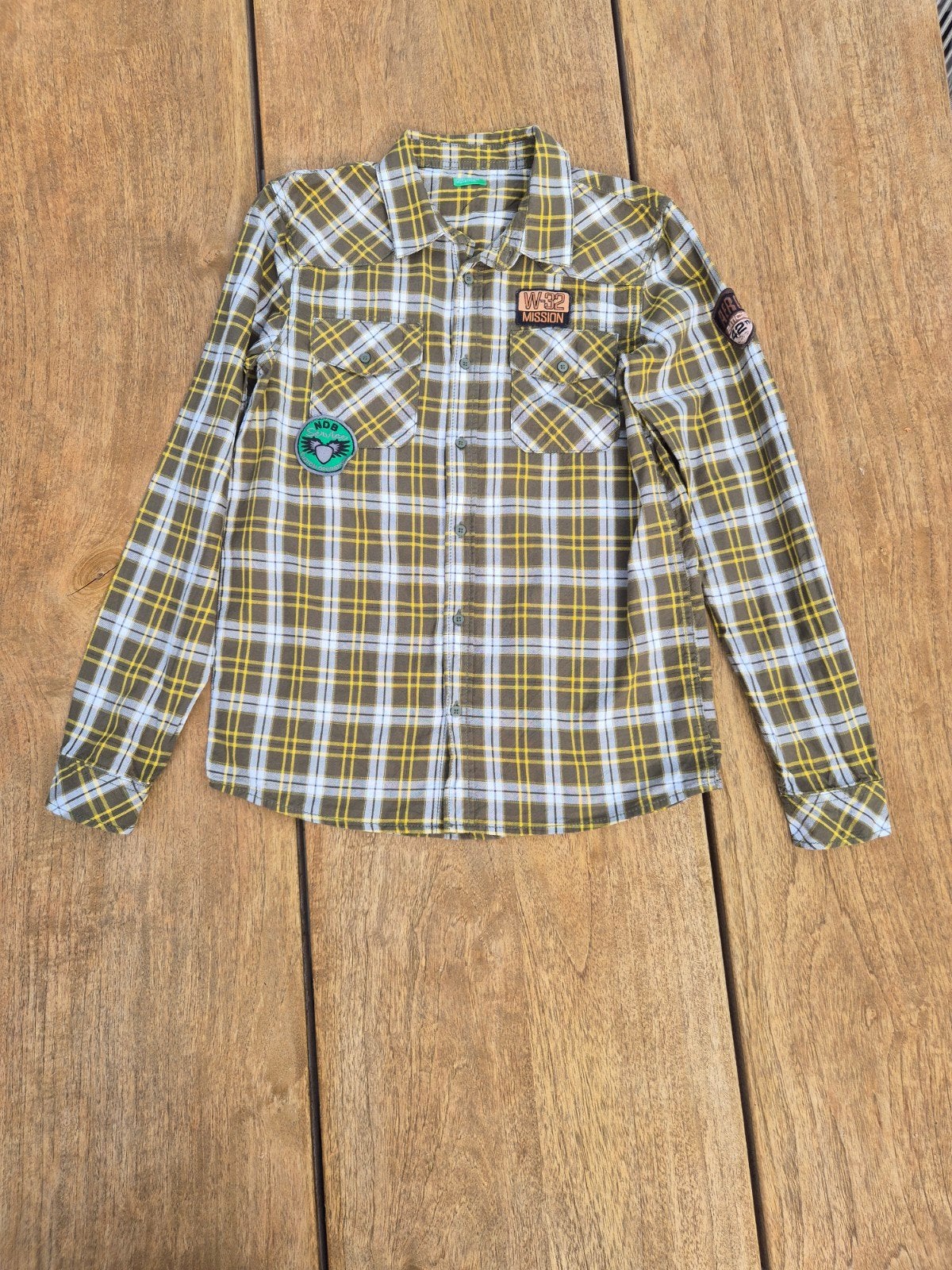 Hemd Benetton (13/14 j), Kinderen en Baby's, Kinderkleding | Maat 122, Ophalen of Verzenden, Zo goed als nieuw, Jongen