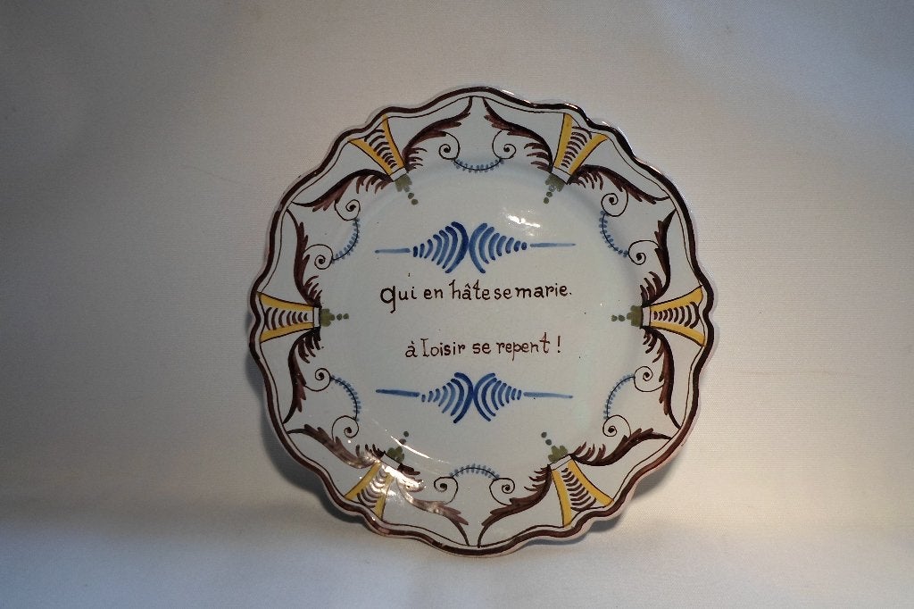 Antiek Bord Franse Spreuk, Ophalen