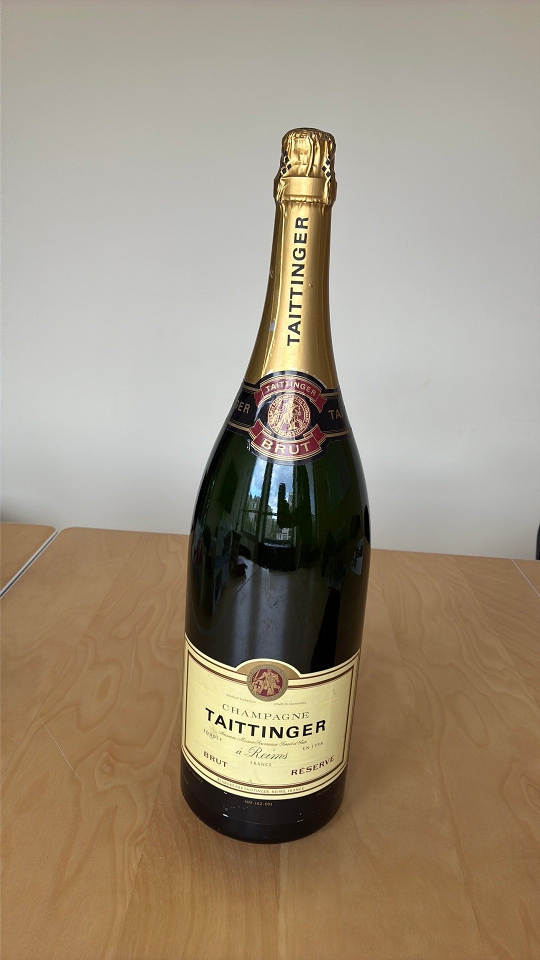 Jeroboam 3L lege fles champagne Taittinger decoratieve nep, Ophalen, Zo goed als nieuw, Frankrijk, Overige typen