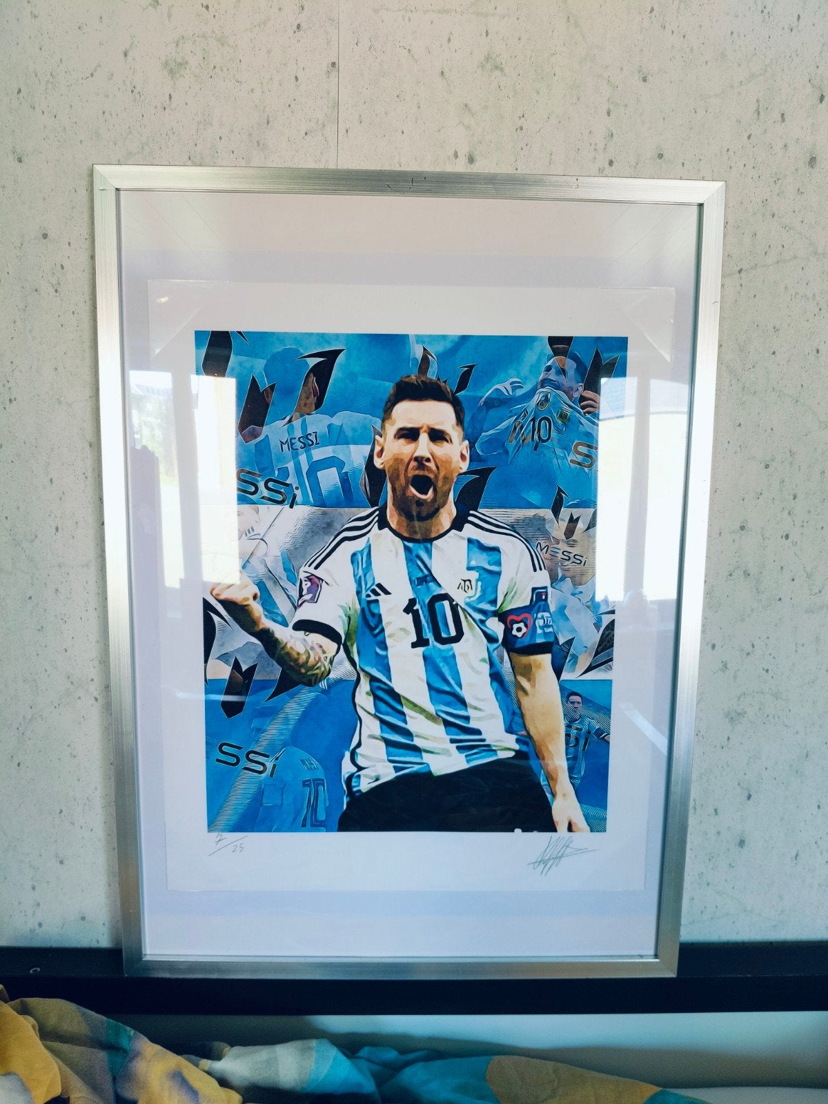litographie Lionel Messi Argentinië limited edition, Verzamelen, Sportartikelen en Voetbal, Ophalen