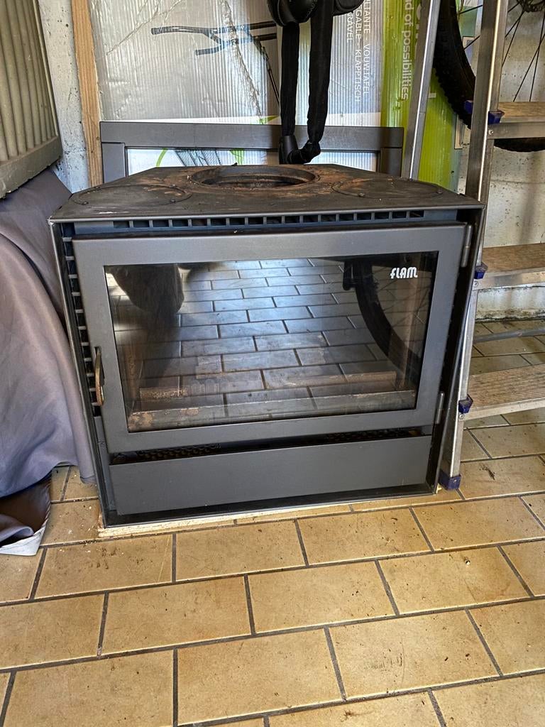 Flam inbouw houtkachel, Huis en Inrichting, Kachels, Ophalen, Gebruikt, Houtkachel, Inbouw
