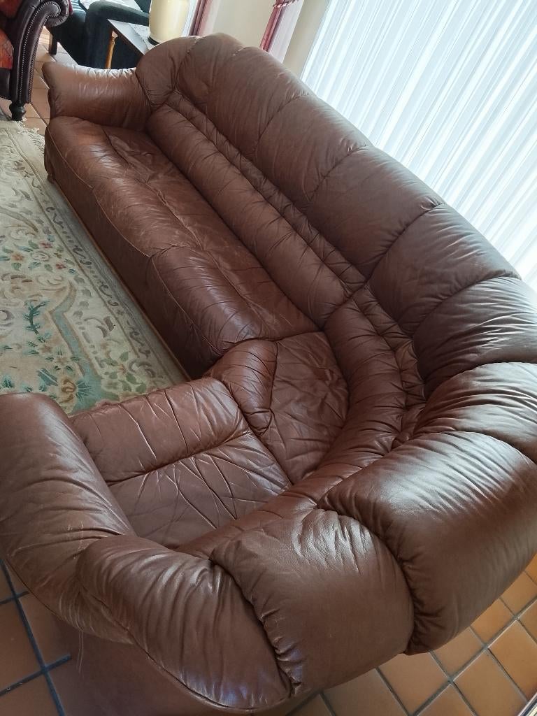 Hoeksalon leder, Ophalen, Gebruikt, Leer, Klassiek