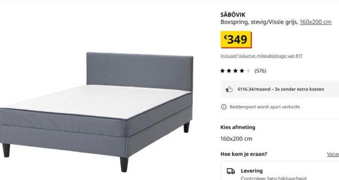 2 persoonsbed ikea nieuw, Ophalen, Nieuw