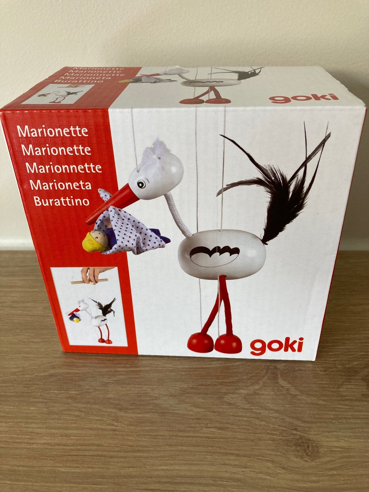 Ooievaar marionette hout nieuw, Kinderen en Baby's, Ophalen of Verzenden, Nieuw