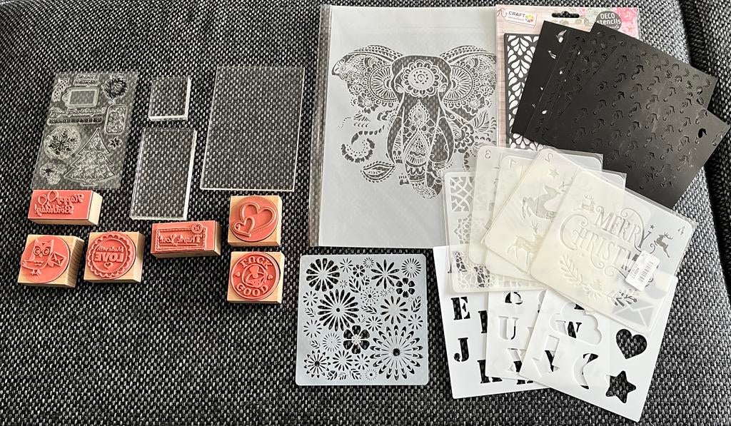 Stempels + stempelblokken + stencils, Hobby en Vrije tijd, Kaarten | Zelf maken, Ophalen, Zo goed als nieuw