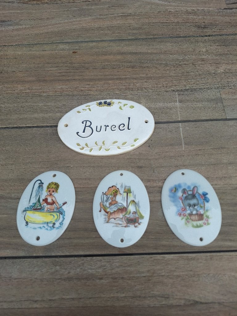 porselein deurplaatjes, Ophalen, Zo goed als nieuw, Porselein