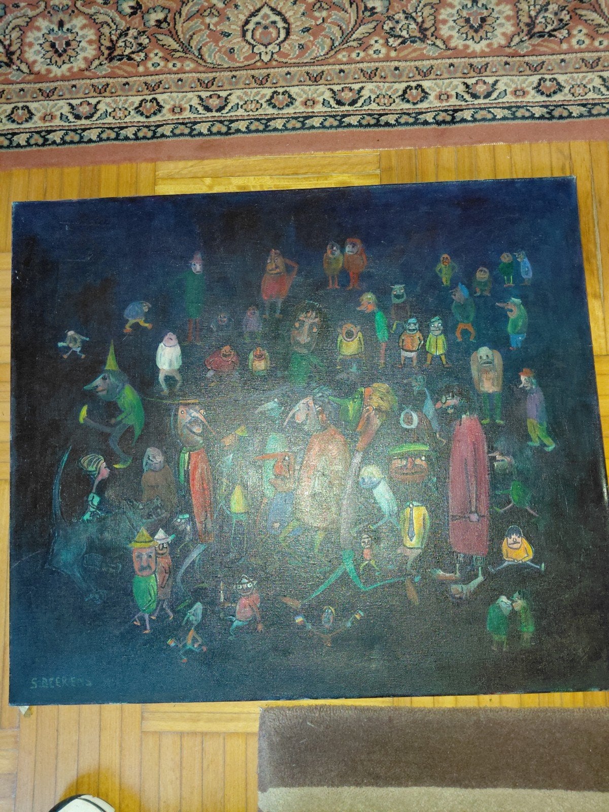 Sylvain Beerens schilderij 1968, Ophalen of Verzenden, Ingelijst, Olieverf