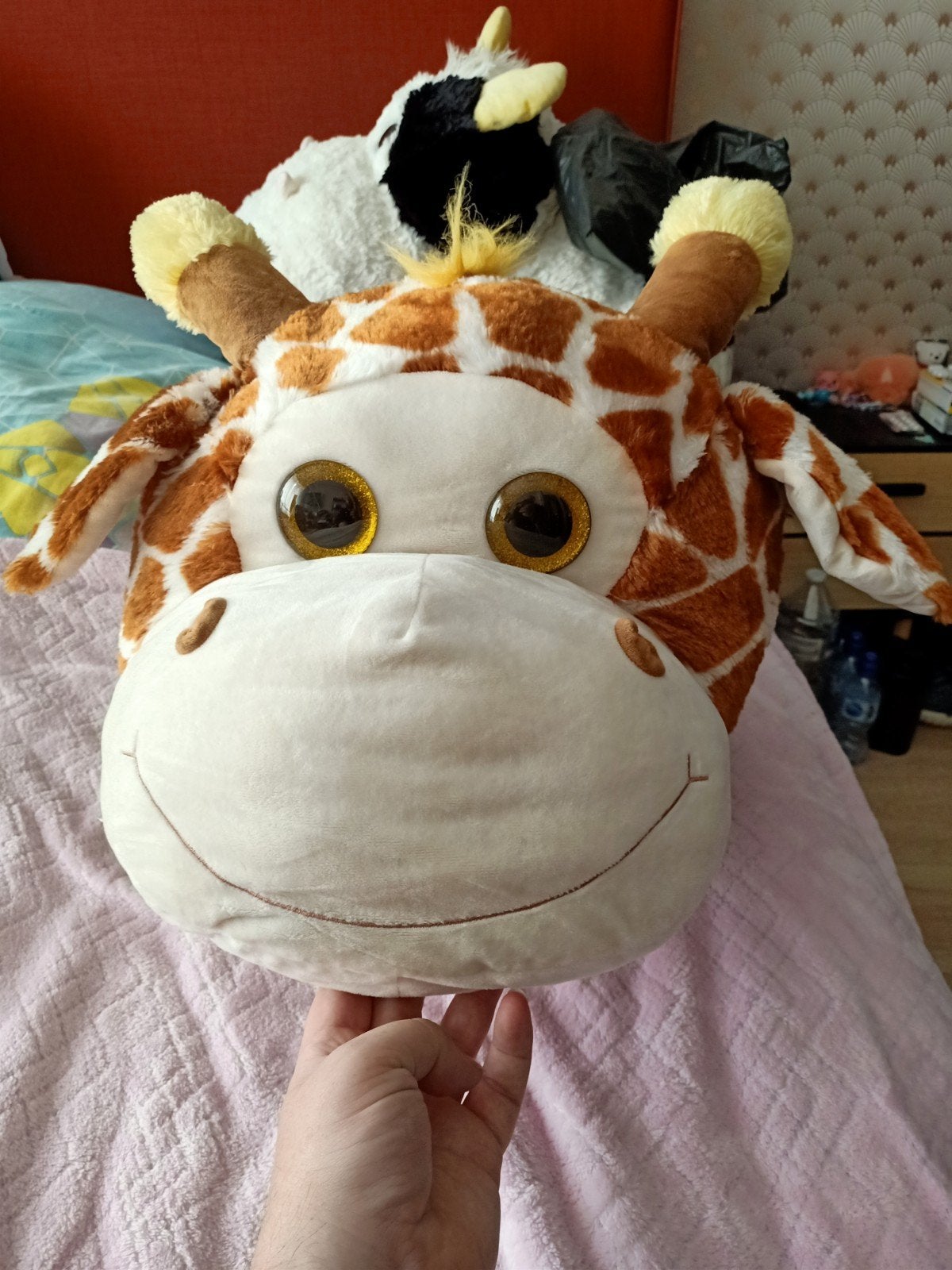 leuke knuffel giraff groot hoofd kleiner lichaam glitter oge, Enlèvement ou Envoi