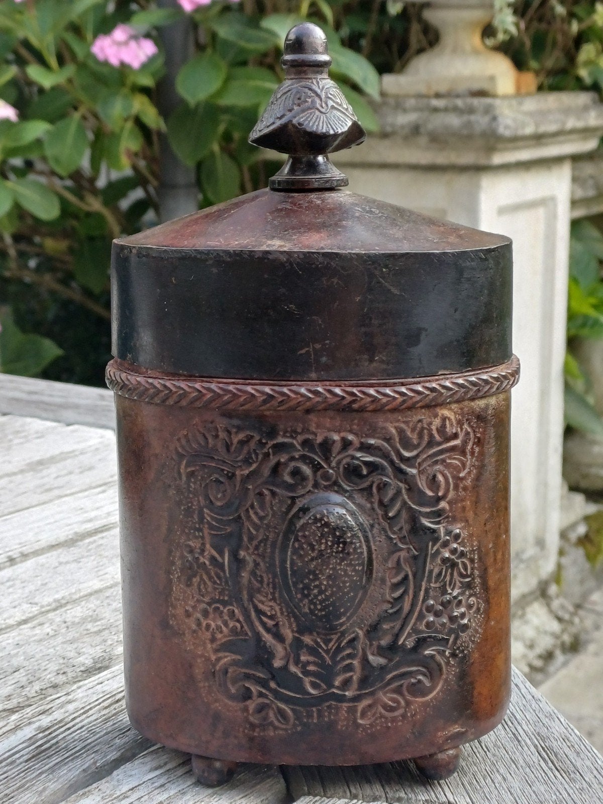 Pot à tabac ancien en cuivre - environ 100 ans, Enlèvement ou Envoi