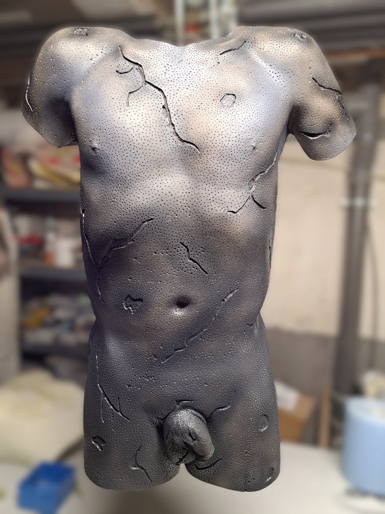 Mannelijke Torso, Ophalen, 50 - 100 cm, Wanddecoratie, Zwart