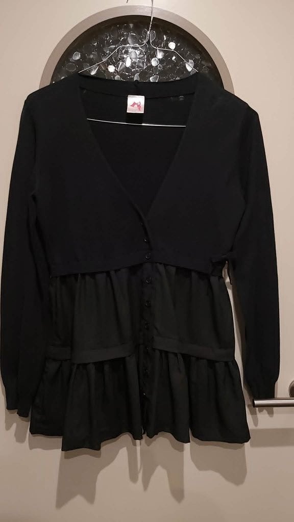Cardigan blouse katoen en zijde - SCee by Twin-Set, NIEUW, Kleding | Dames, Truien en Vesten, Twinset, Zwart, Maat 42/44 (L), Nieuw