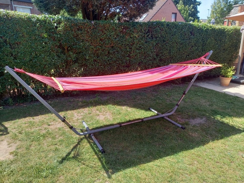 Hangmat met staander, Jardin & Terrasse, Hamacs, Avec support, Enlèvement, Utilisé, Multi-personne
