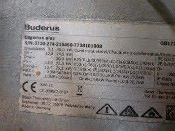 BUDERUS COMBI GASKETEL GB172 T120, Ophalen, 100 liter of meer, Boiler, Minder dan 3 jaar oud