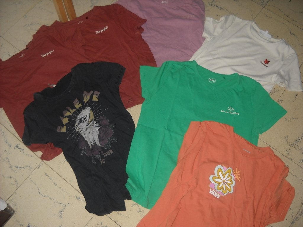 7 t shirt vans-besties fish and chips enz-146/152/158, Ophalen of Verzenden, Gebruikt, Meisje