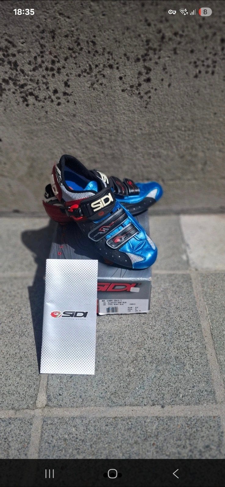 Sidi Scarpe Genius Road Cycling Shoes – Steel Black/Blue – E, Fietsen en Brommers, Dames, Schoenen, Nieuw, Overige maten