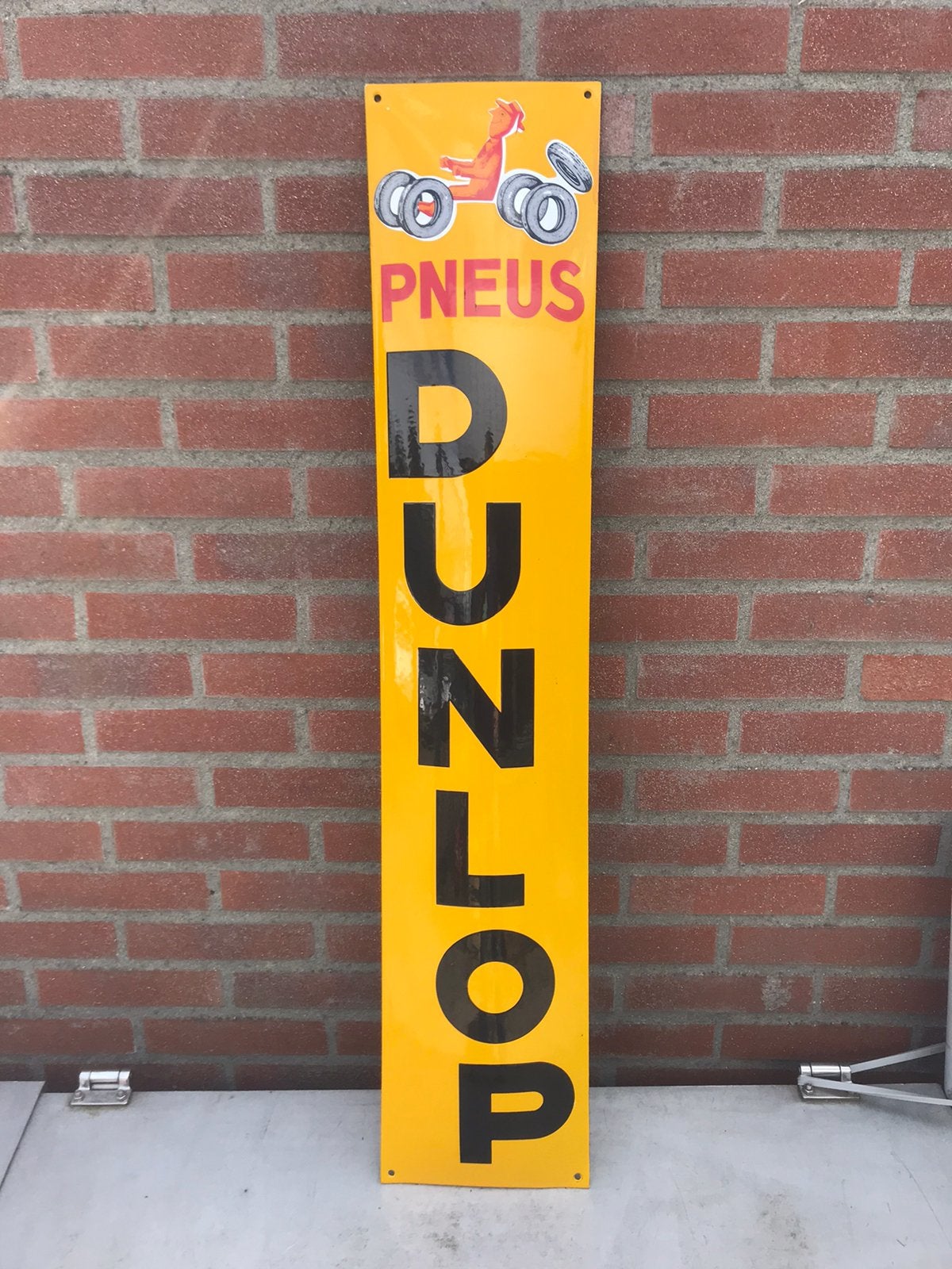 DUNLOP banden emaille reclamebord, Ophalen of Verzenden, Gebruikt, Reclamebord