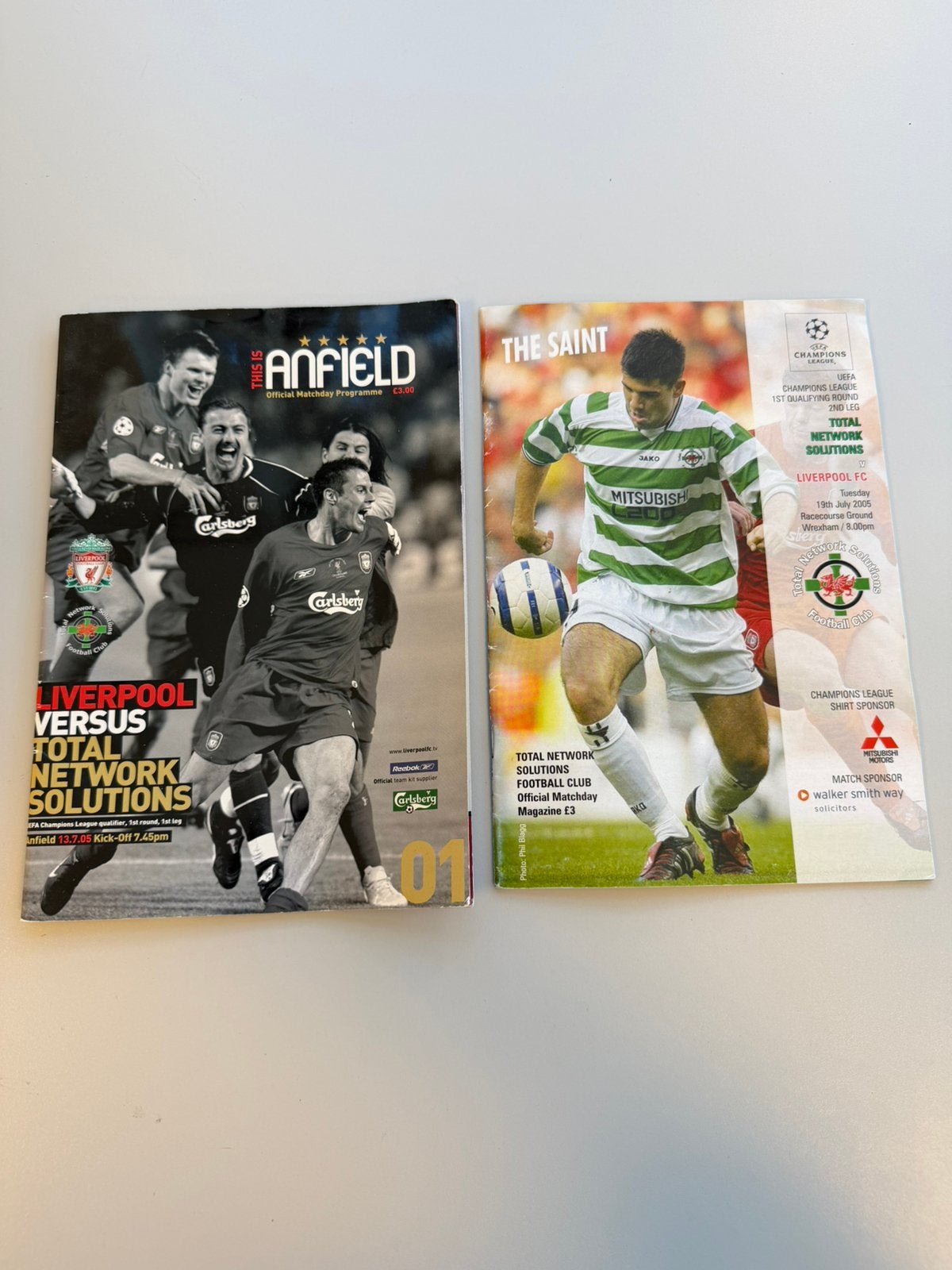 Liverpool TNS Champions League 2005 Programmaboekjes 2x, Boeken, Ophalen of Verzenden, Zo goed als nieuw, Balsport