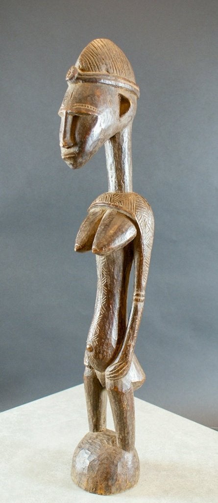 vrouwelijke Voorouderfiguur - Dogon - Mali 70 cm, Antiquités & Art, Sculpture, Afrique, Enlèvement ou Envoi, Bois