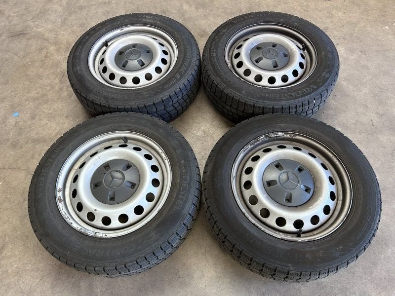 16  inch originele stalen velgen + winterbanden Mercedes Vit, Pneus et Jantes, Pneus hiver, 16 pouces, -