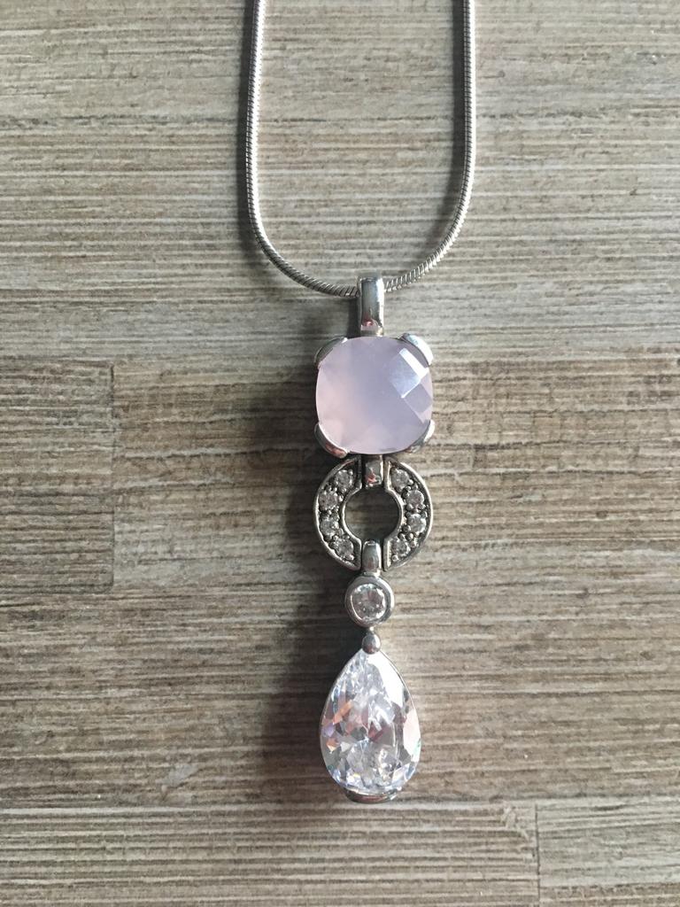 925 zilveren ketting + hanger, Ophalen, Zo goed als nieuw