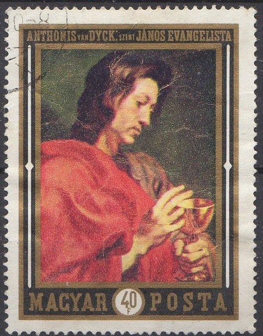 Hongarije - "Johannes de Evangilist" -Anthonis van Dyck-1969, Verzenden, Gestempeld