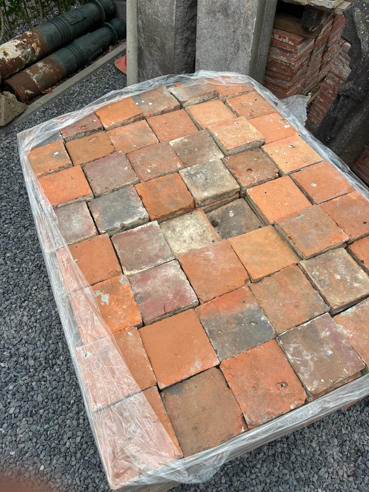 Lot Antieke terracotta tegels. Voor info BELLEN 0474220705, Antiek en Kunst, Antiek | Wandborden en Tegels, Ophalen