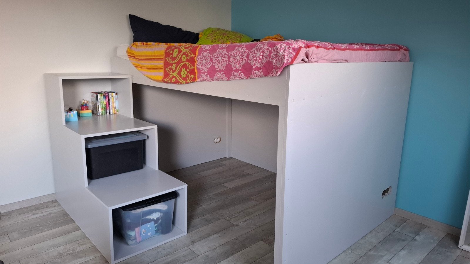 Zelf gemaakte hoogslaper 140cm breed, 140 cm, Enlèvement, Utilisé, Moins de 160 cm