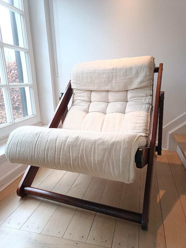Vintage Lounge chair Kon Tiki Ikea, Maison & Meubles, Fauteuils, Enlèvement, Comme neuf, Bois