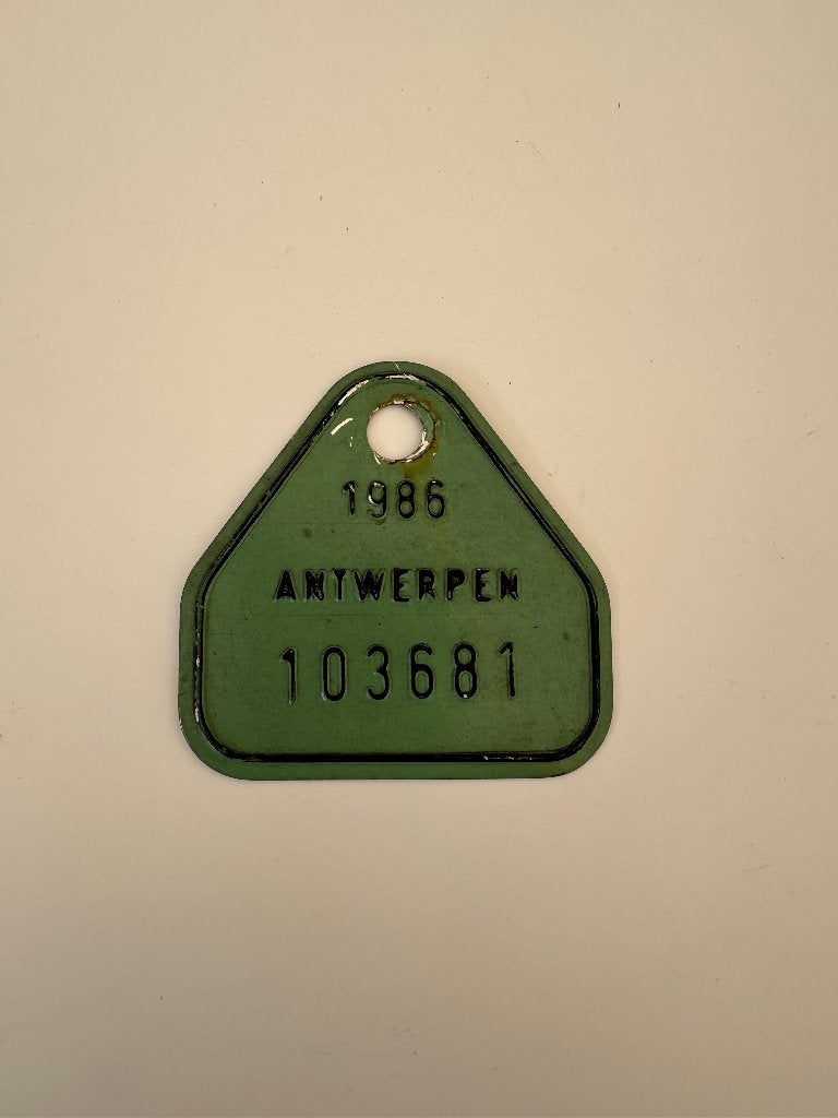 fiets nummerplaatje, Verzenden, Gebruikt