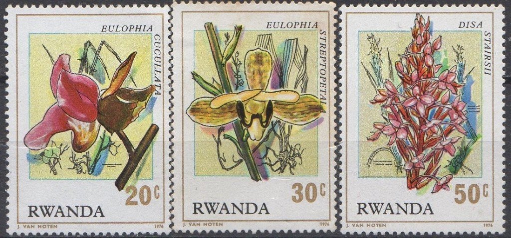 Rwanda - Orchideeën - 1976, Ophalen of Verzenden, Postfris
