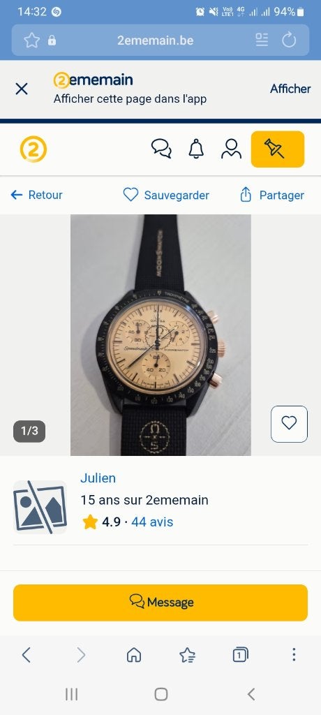 Moonswatch 1969 ATTENTION FAKE !!!, Handtassen en Accessoires, Horloges | Kinderen, Ophalen, Nieuw, Goud, Jongen of Meisje