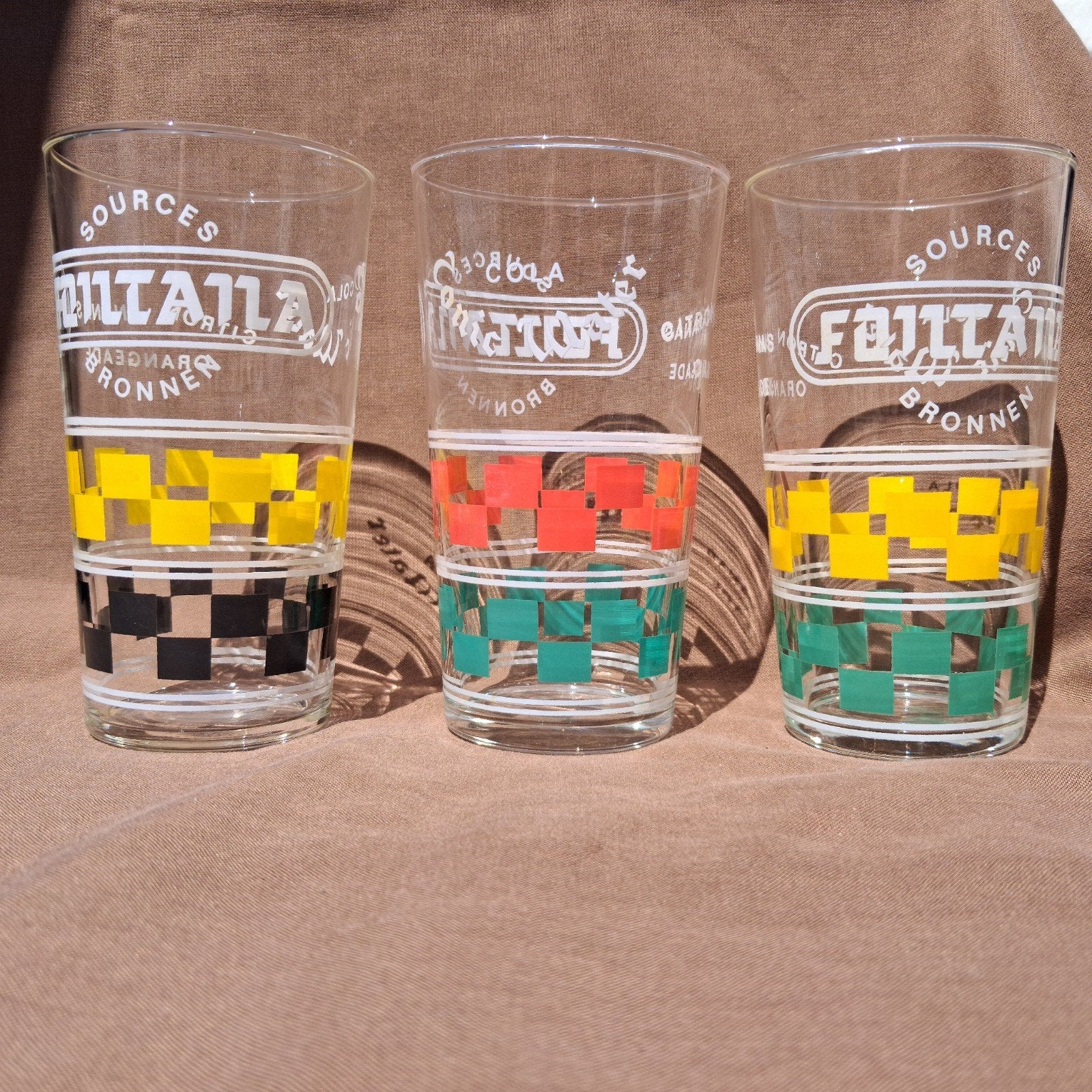 3 vintage Fontana limonadeglazen (jaren '70), Ophalen of Verzenden, Frisdrankglas