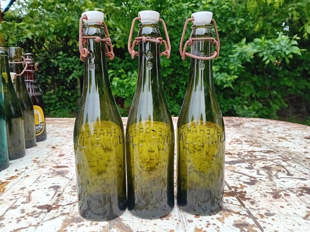 Oude vintage bierflessen brouwerij Alliance Bléharies, Ophalen of Verzenden