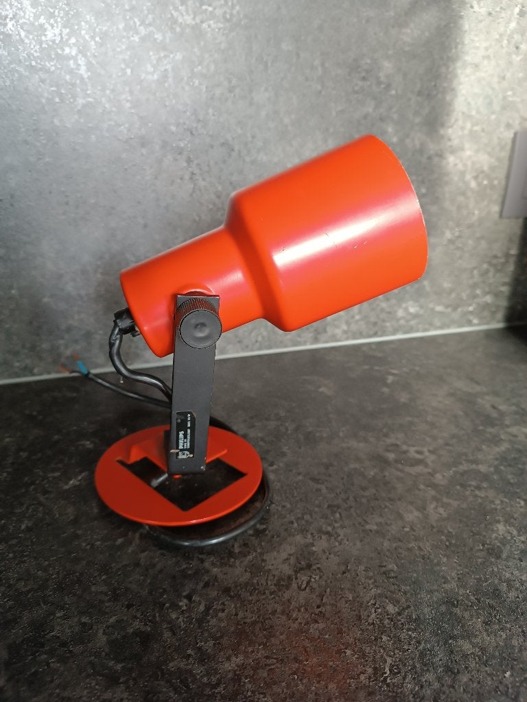 Philips Vintage oranje NWS 84 spotlamp wandlamp, Overige typen, Philips, Metaal, Verstelbaar