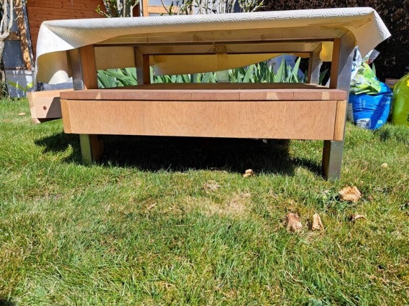 Kwaliteits salontafel met glazen blad, Enlèvement, Utilisé, Carré