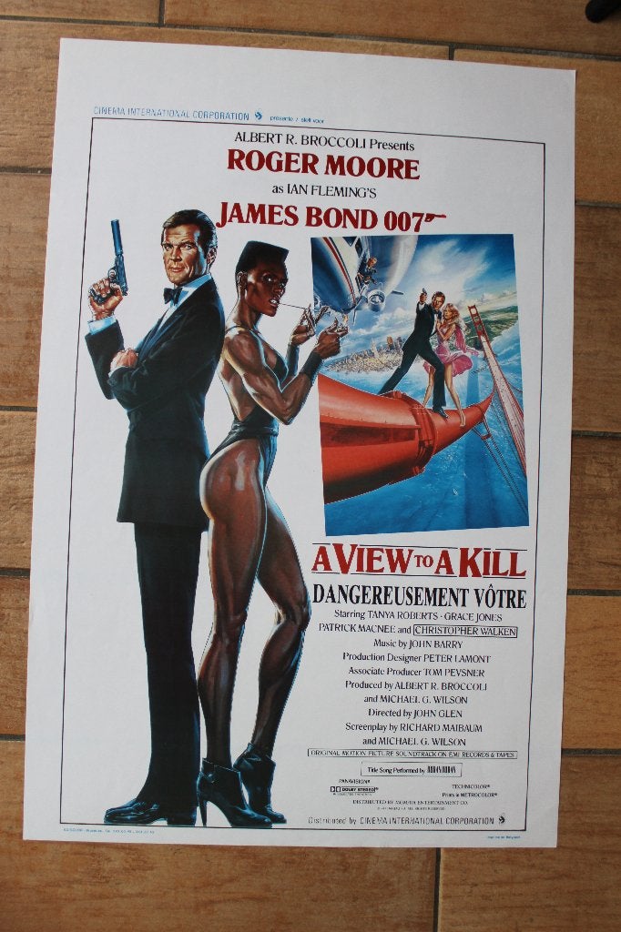 filmaffiche James Bond A View To A Kill 1985 filmposter, Rechthoekig Staand, Ophalen of Verzenden, Zo goed als nieuw, A1 t/m A3