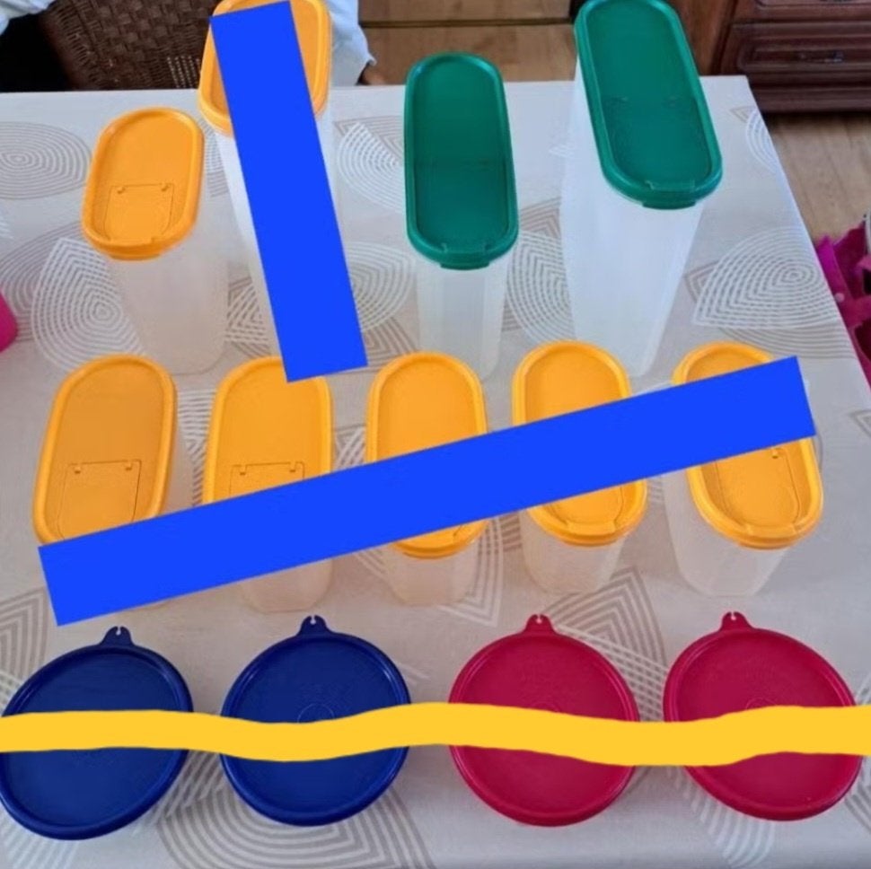 Ruimtespaarders Tupperware, Huis en Inrichting, Keuken | Tupperware, Gebruikt, Bus of Trommel, Blauw, Ophalen