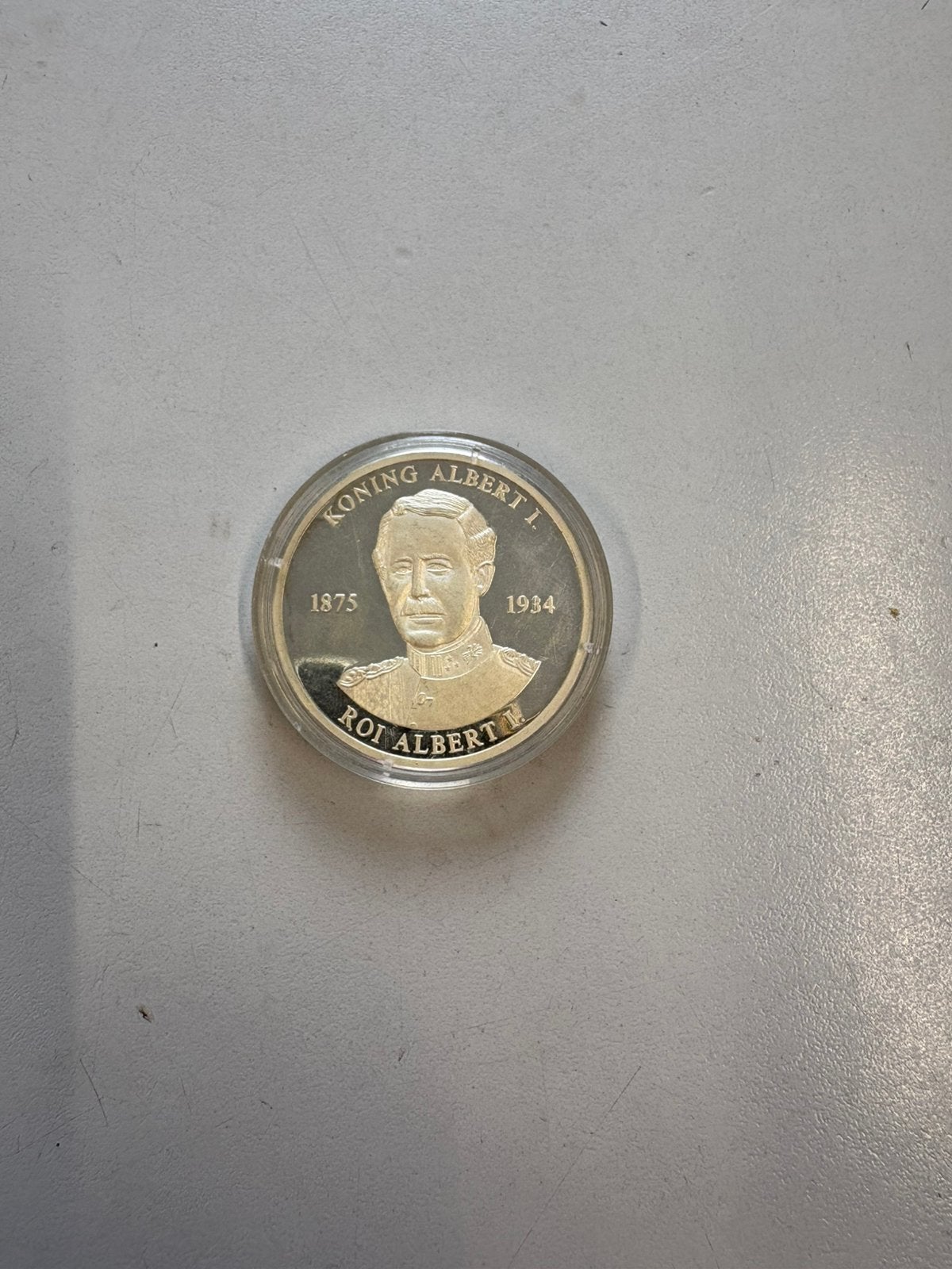 Médaille Commémorative Argent Pur .999 - Roi Albert Ier, Timbres & Monnaies, Monnaies | Europe | Monnaies euro, Enlèvement, Belgique