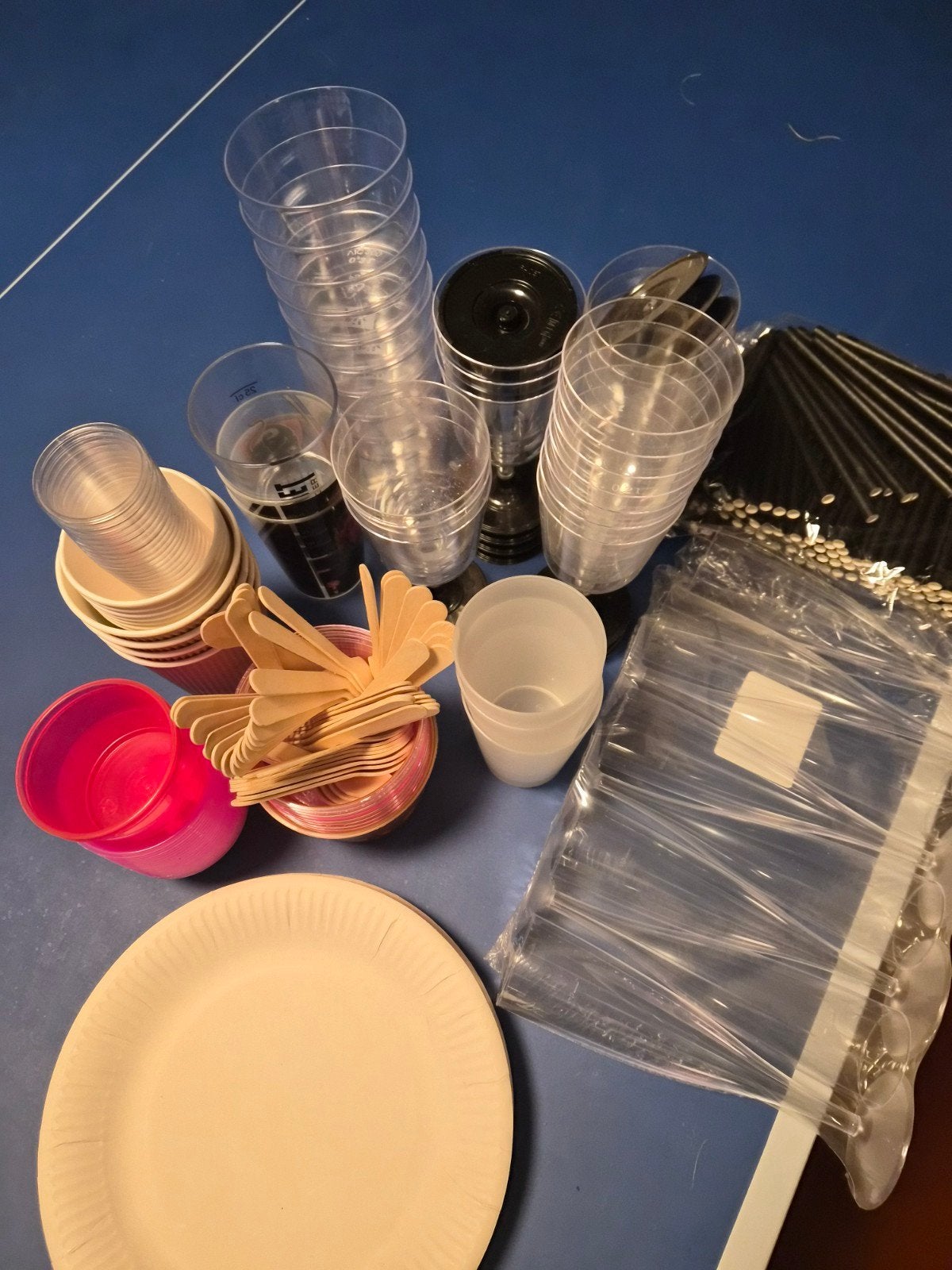 gratis lot plastic bekers etc feestmateriaal, Ophalen