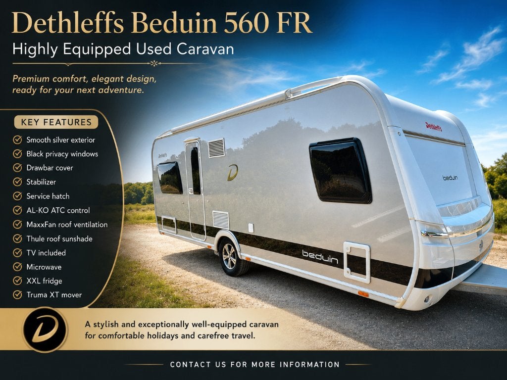 Dethleffs Beduin 560 FR, Rondzit, 7 tot 8 meter, Bedrijf, Vast bed