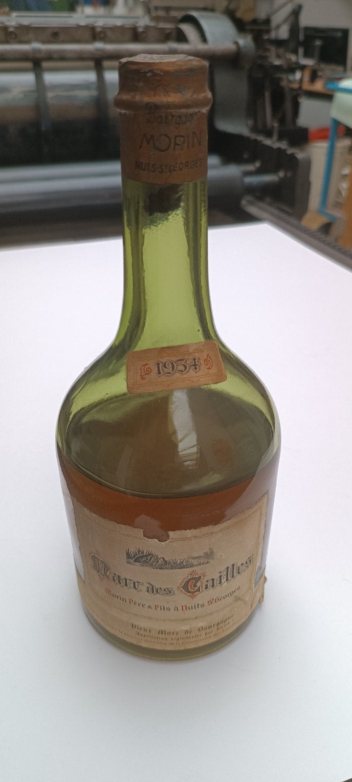Vieux Marc de Bourgogne, Marc des Cailles 1934 Morin P & F, Enlèvement