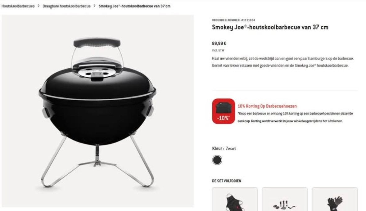 Weber Smokey Joe - tafelbarbecue 37 cm - ongebruikt, Ophalen, Zo goed als nieuw