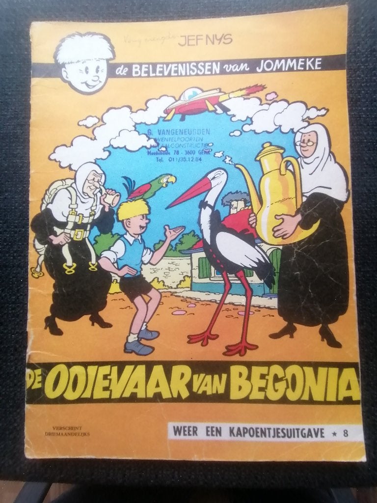 Jommeke album nr.8: De ooievaar van Begonia, Gelezen, Eén stripboek, Jef Nys., Ophalen of Verzenden