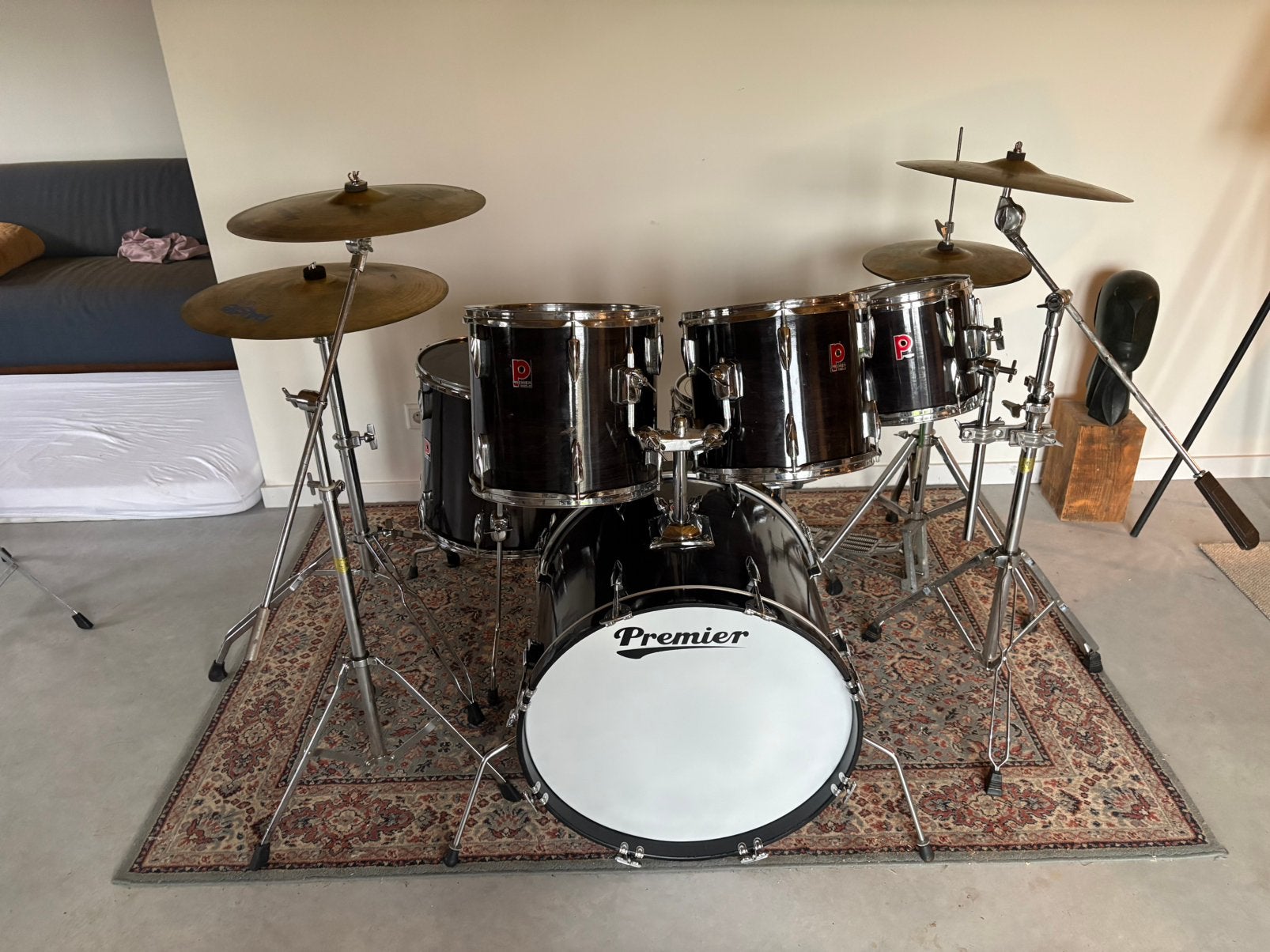 Premier drumstel 1980 mooie gelakte ketels Budel Nederland, Muziek en Instrumenten, Ophalen, Zo goed als nieuw, Premier