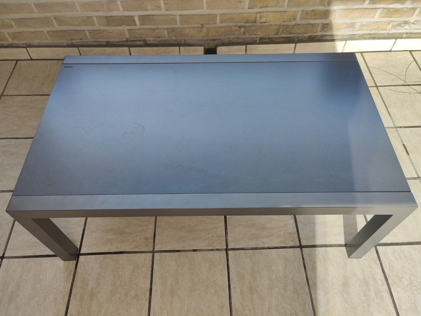 Terrastafel 120x70, Tuin en Terras, Ophalen, Zo goed als nieuw, Rechthoekig, Aluminium