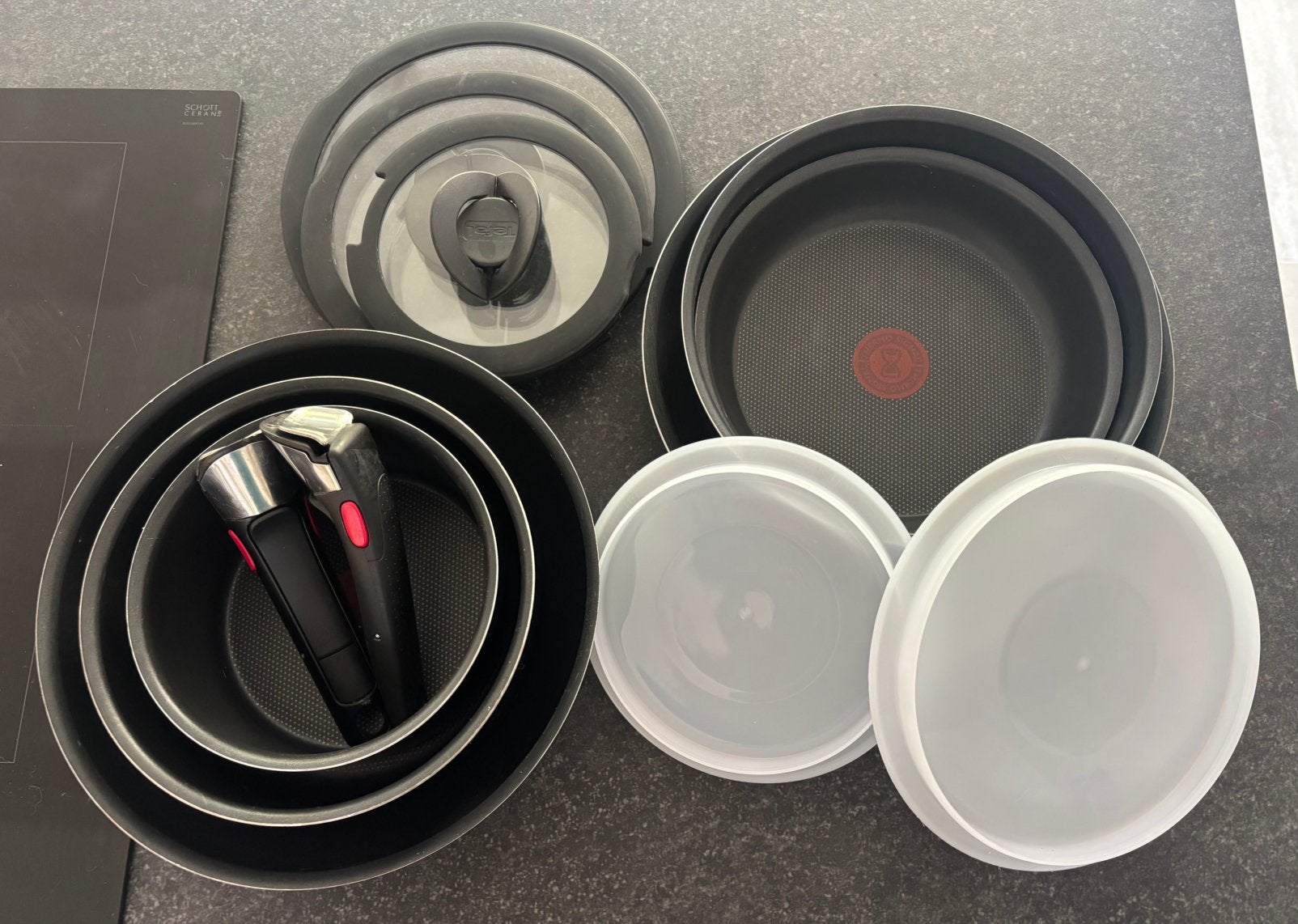 Ingenio Easy Cook 'N Clean L1549023 13-delige set, Ophalen of Verzenden, Zo goed als nieuw, Pannenset, Tefal
