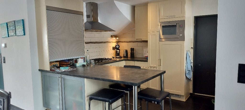 Keuken met toestellen, Maison & Meubles, Enlèvement, Comme neuf, Crème, Synthétique