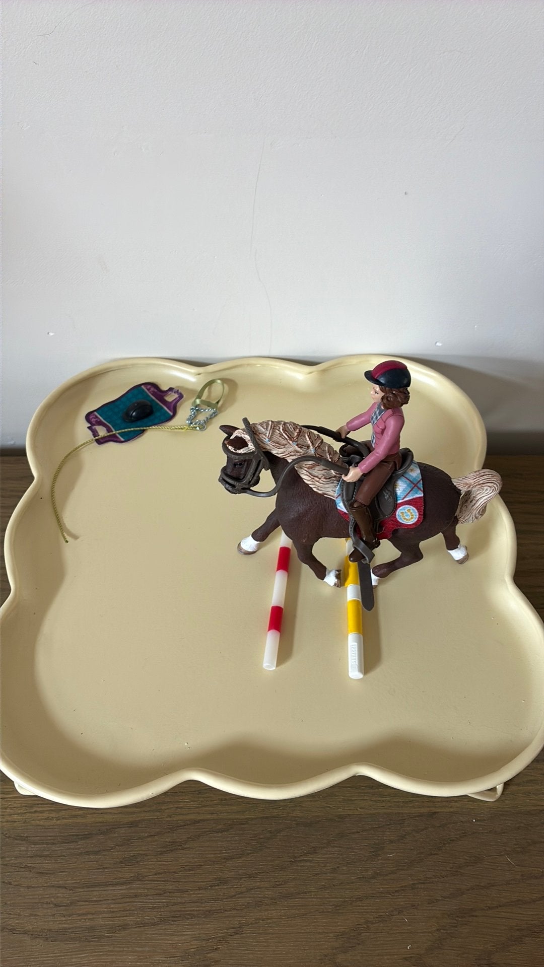 Schleich paard, popetje en spullen., Ophalen of Verzenden, Gebruikt, Paard, Overige typen
